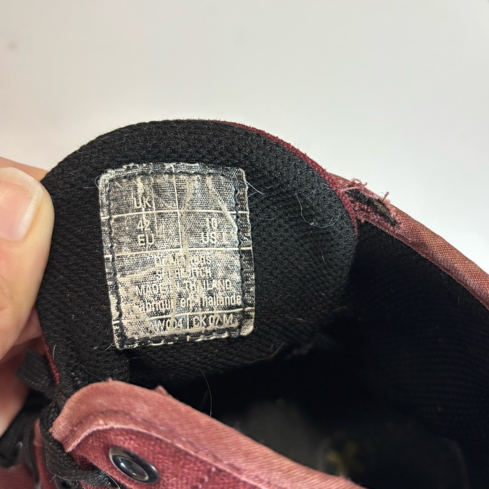 Dr Martens Shoreditch Canvas Boots Men Sz 10/W 12-Burgundy Color Lace Up Utility - Picture 7 of 8